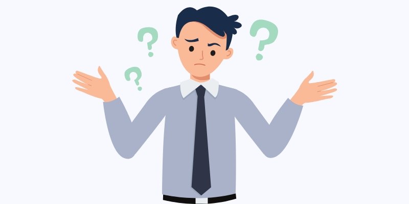 confused cartoonish business man